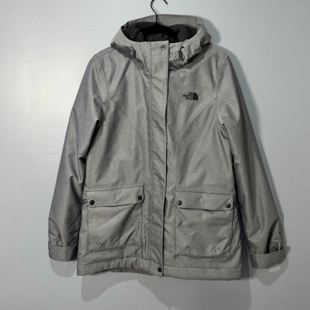 The North Face Parka Jacket Wmn M Grey DryVent Sherpa Hooded Winter Classic Coat